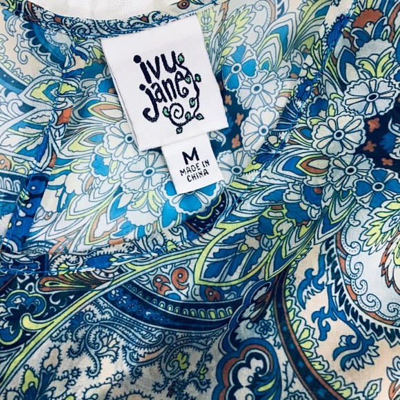 Ivy Jane | Hi-Lo Paisley Sheer Top | Sz M - Picture 5 of 7